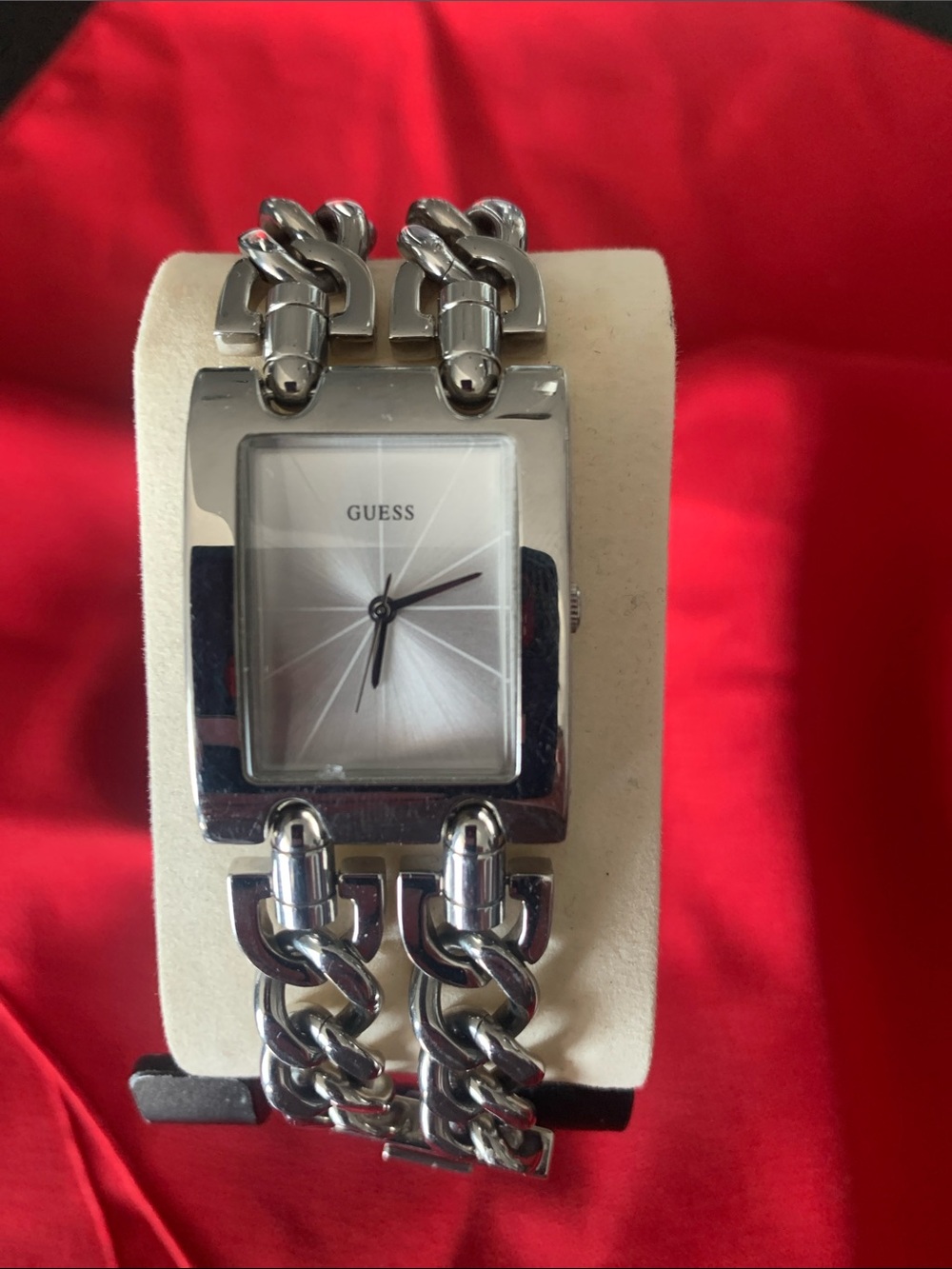 GUESS Silver-Tone Women's Chain-Link Bracelet Watch